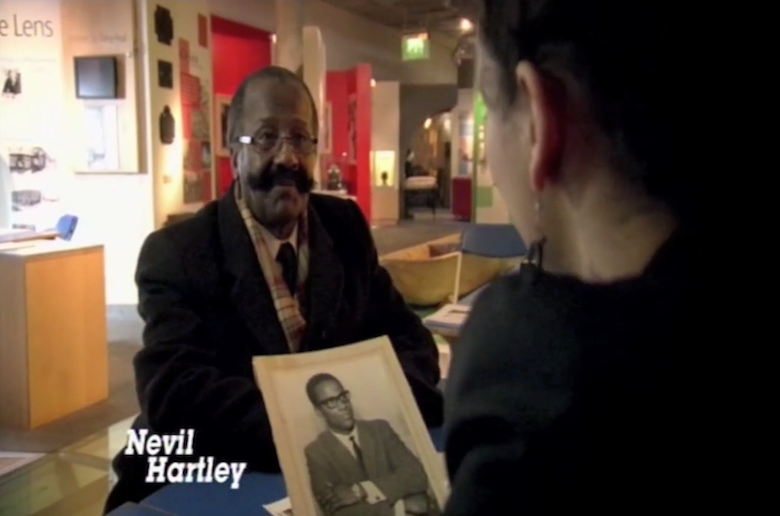 Nevil Hartley interviewed for Autograph’s The Missing Chapter Photography Roadshow, at Hackney Museum, London, 2011